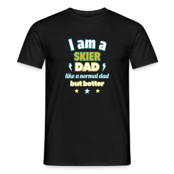 Dad SKIER, Father's Day Gift, Skiing,Sports - Men's T-Shirt - black - Front - AI Model Male 178 light (178cm)