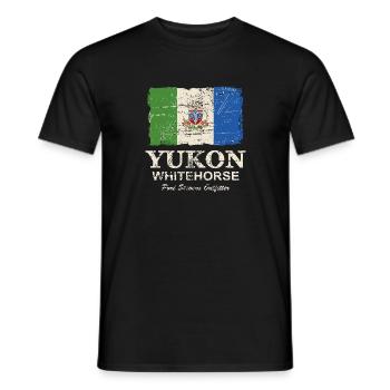Yukon Flag - Canada - Vintage Look - Männer T-Shirt - Schwarz - Vorne - AI Model Male 178 light (178cm)