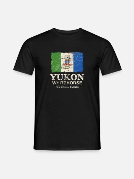 Yukon Flag - Canada - Vintage Look - Männer T-Shirt - Schwarz