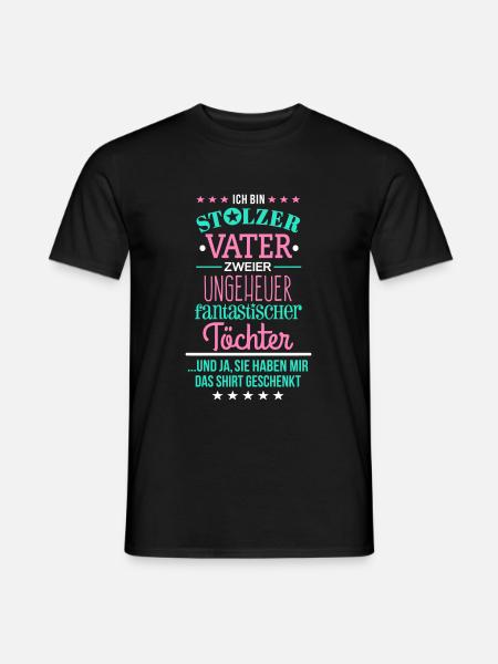 Ungeheuer fantastische 2 Töchter - Vater -Shirt 3C - Männer T-Shirt - Schwarz