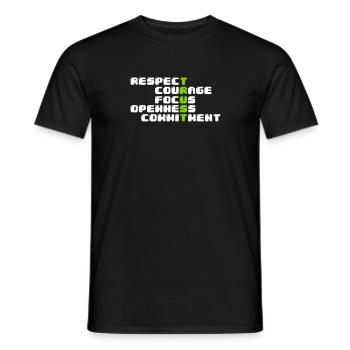 Scrum Values - Men's T-Shirt - black - Front - AI Model Male 178 light (178cm)