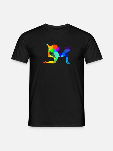 Pilates Yoga Rainbow Colors Polygon Sports - Men's T-Shirt - black
