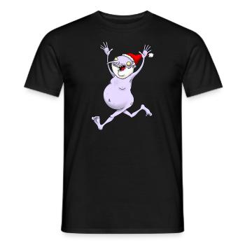 Happy Santa - Männer T-Shirt - Schwarz - Vorne - AI Model Male 178 light (178cm)