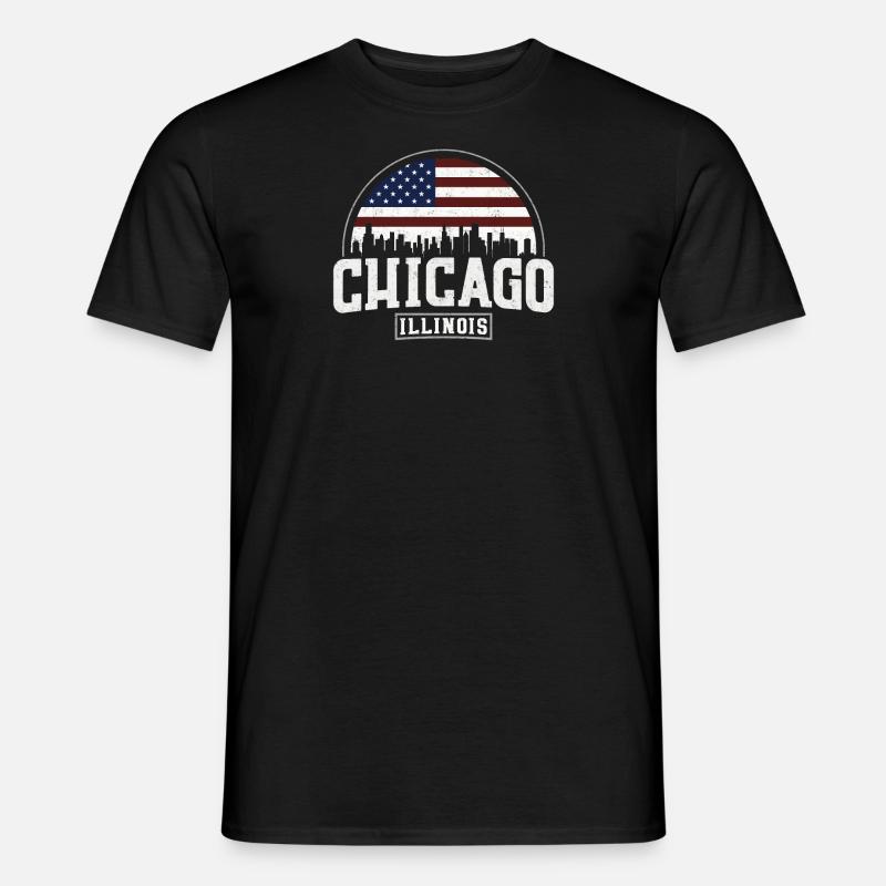 Chicago Skyline - Männer T-Shirt - Schwarz
