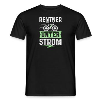 Rentner Unter Strom - E-Bike Fahrrad - Männer T-Shirt - Schwarz - Vorne - AI Model Male 178 light (178cm)
