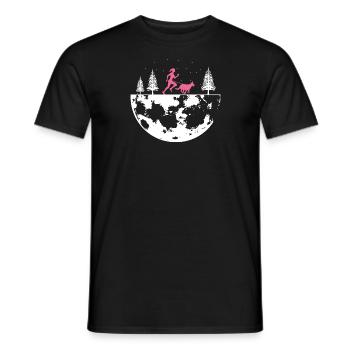 Course de canicross de cross-country avec chien Coureur de Canicross - T-shirt homme - noir - Devant - AI Model Male 178 light (178cm)