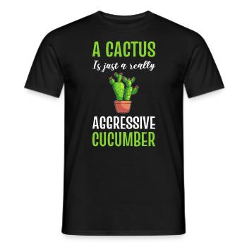 Cactus and cucumber cactus lovers - Men's T-Shirt - black - Front - AI Model Male 178 light (178cm)