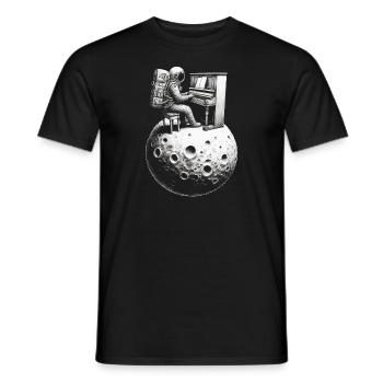 Astronaute Astronaute Piano - T-shirt homme - noir - Devant - AI Model Male 178 light (178cm)
