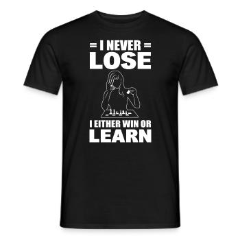 I Never Lose I Either Win Or Learn Schachtrainer - Männer T-Shirt - Schwarz - Vorne - AI Model Male 178 light (178cm)