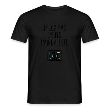 journaliste / journalisme / journal / reporter - T-shirt homme - noir - Devant - AI Model Male 178 light (178cm)