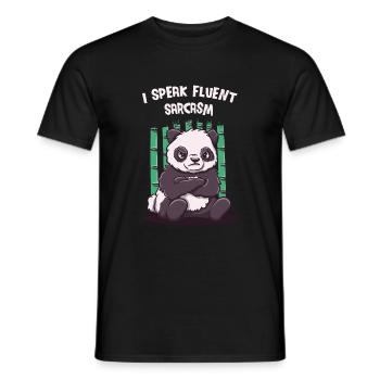 I speak fluently sarcasm funny friends Hum - Men's T-Shirt - black - Front - AI Model Male 178 light (178cm)