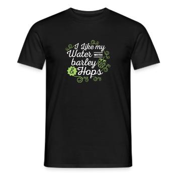 Bierliebhaber Ich mag mein Wasser mit Gerste und Hopfen - Männer T-Shirt - Schwarz - Vorne - AI Model Male 178 light (178cm)