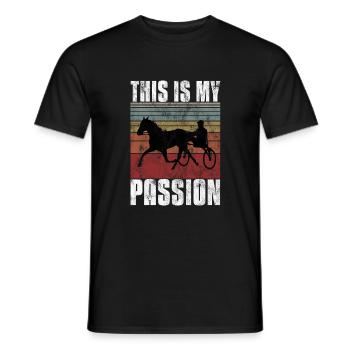 This is my Passion Trotting Races Retro - Men's T-Shirt - black - Front - AI Model Male 178 light (178cm)