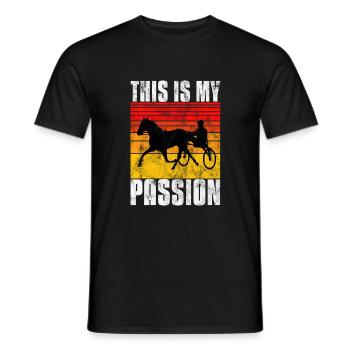 C’est ma Passion Trotting Races Retro - T-shirt homme - noir - Devant - AI Model Male 178 light (178cm)