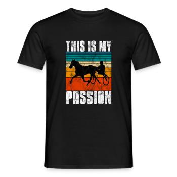 This is my Passion Trabrennen Trabreiten Retro - Männer T-Shirt - Schwarz - Vorne - AI Model Male 178 light (178cm)