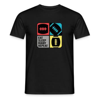rugby rugbyspieler rugbysaison rugbytime - Männer T-Shirt - Schwarz - Vorne - AI Model Male 178 light (178cm)