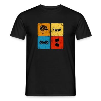 MTB mountain biker bike chain retro dirtbike - Men's T-Shirt - black - Front - AI Model Male 178 light (178cm)