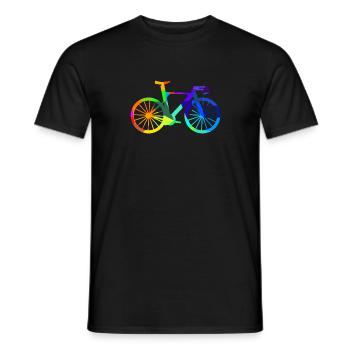 Vélo de route Triathlon Rainbow Polygon Bike - T-shirt homme - noir - Devant - AI Model Male 178 light (178cm)