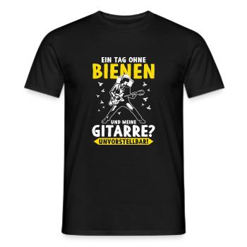 Ein Tag ohne Bienen und Gitarre Unvorstellbar - Männer T-Shirt - Schwarz - Vorne - AI Model Male 178 light (178cm)