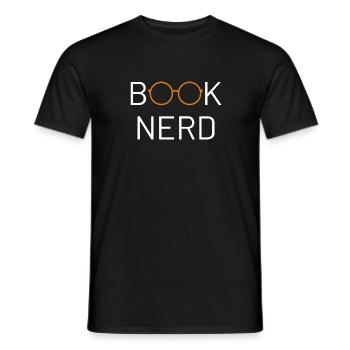 Book Nerd - Bücherwurm Geek Leseratte lustig - Männer T-Shirt - Schwarz - Vorne - AI Model Male 178 light (178cm)