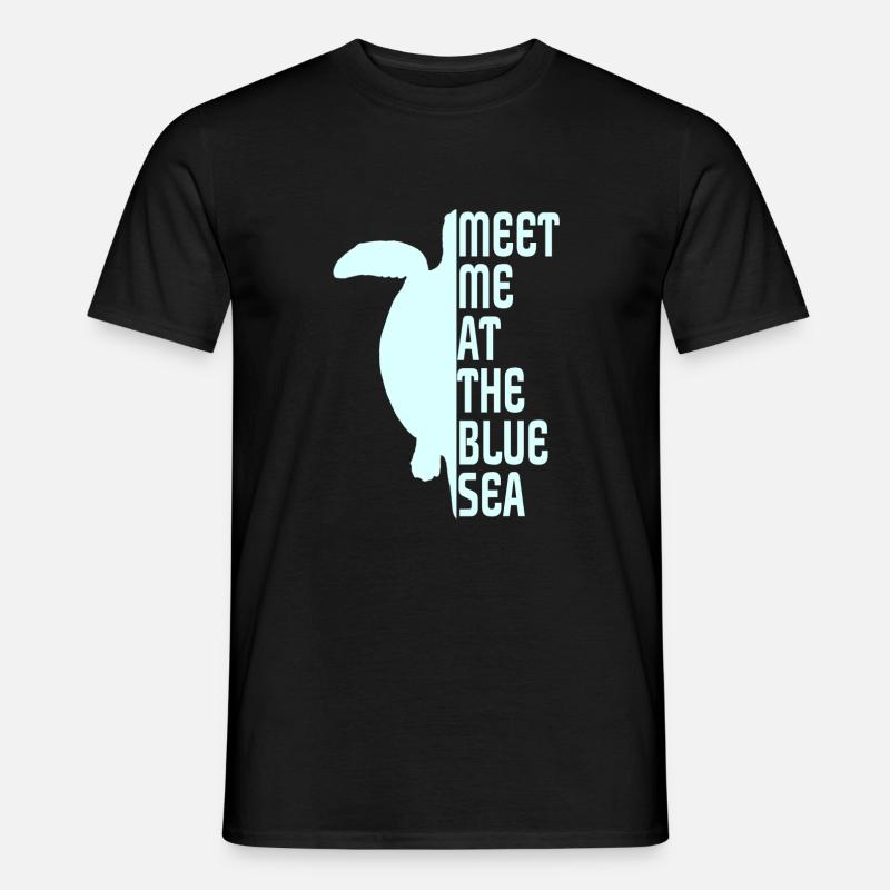 Turtle, Schildkröte - Männer T-Shirt - Schwarz
