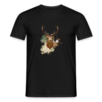 Hirschaftszeiten - Männer T-Shirt - Schwarz - Vorne - AI Model Male 178 light (178cm)
