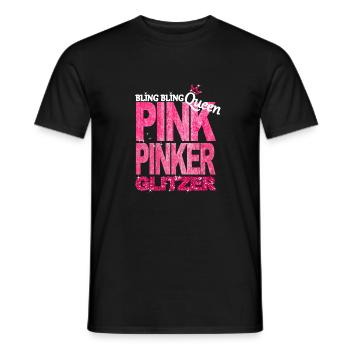 Bling Queen Pink Glitzer Prinzessin Geburtstag - Männer T-Shirt - Schwarz - Vorne - AI Model Male 178 light (178cm)