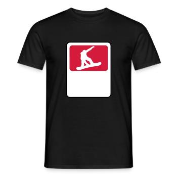 rahmen schild name text fahren snowboard sprung sp - Männer T-Shirt - Schwarz - Vorne - AI Model Male 178 light (178cm)