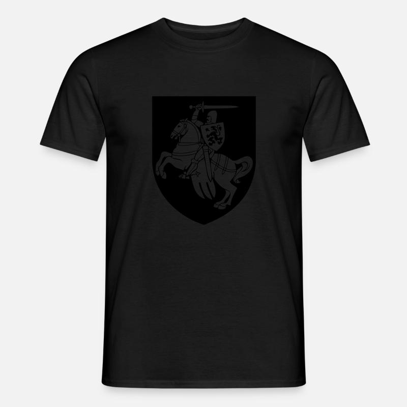 Ritter mit Schild - Wappen - Männer T-Shirt - Schwarz