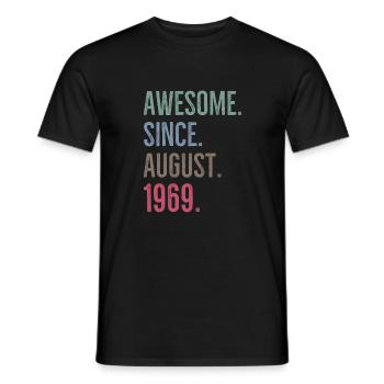 Génial depuis août 1969 - T-shirt homme - noir - Devant - AI Model Male 178 light (178cm)