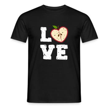 Apple Love - I Love Apples - Men's T-Shirt - black - Front - AI Model Male 178 light (178cm)
