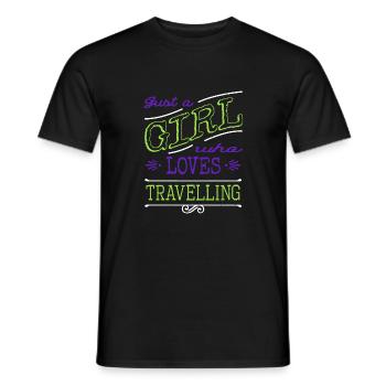 bus randonnée agent de voyage tente sea fly couple - T-shirt homme - noir - Devant - AI Model Male 178 light (178cm)
