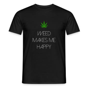 l’herbe me rend heureux cannabis marijuana - T-shirt homme - noir - Devant - AI Model Male 178 light (178cm)