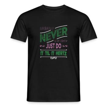 electrician bib training gift idea bday light bulb - Men's T-Shirt - black - Front - AI Model Male 178 light (178cm)