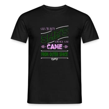 alien loving kid present aliens - Männer T-Shirt - Schwarz - Vorne - AI Model Male 178 light (178cm)