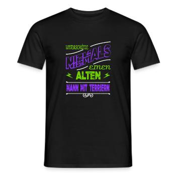 alter mann humor spaß vatertag welpe boxer bday - Männer T-Shirt - Schwarz - Vorne - AI Model Male 178 light (178cm)