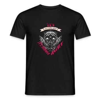 I am a tattoo artist, yes it will hurt - Men's T-Shirt - black - Front - AI Model Male 178 light (178cm)