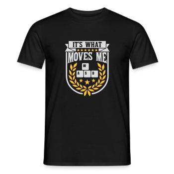 c’est ce qui m’émeut - T-shirt homme - noir - Devant - AI Model Male 178 light (178cm)