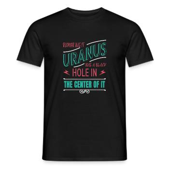 happy funny sayings astronomy stuff spaceship - Männer T-Shirt - Schwarz - Vorne - AI Model Male 178 light (178cm)