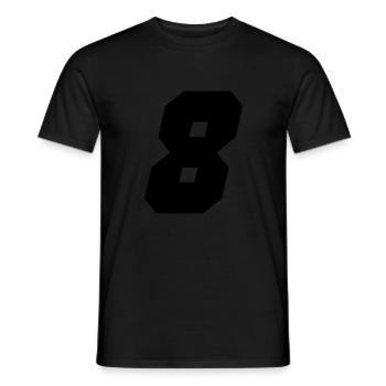 8 - Männer T-Shirt - Schwarz - Vorne - AI Model Male 178 light (178cm)