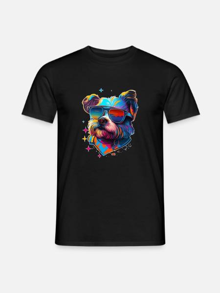 West-Highland-White-Terrier Hipster Rassehund - Männer T-Shirt - Schwarz