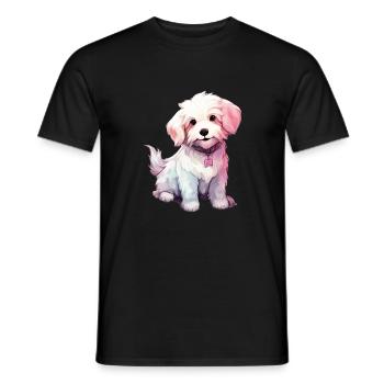 Doux art maltais - T-shirt homme - noir - Devant - AI Model Male 178 light (178cm)