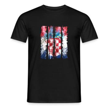 Kroatische Nationalflagge Emblem Kroatien Hrvatska hrv - Männer T-Shirt - Schwarz - Vorne - AI Model Male 178 light (178cm)