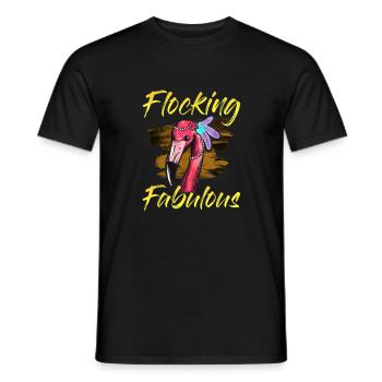 Mignon drôle flocage fabuleux jeu de mots flamant rose - T-shirt homme - noir - Devant - AI Model Male 178 light (178cm)