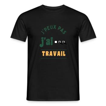J'peux pas, j'ai travail - T-shirt homme - noir - Devant - AI Model Male 178 light (178cm)