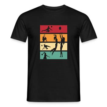 Volleyball Retro Volleyball Player Ball Sports - Men's T-Shirt - black - Front - AI Model Male 178 light (178cm)