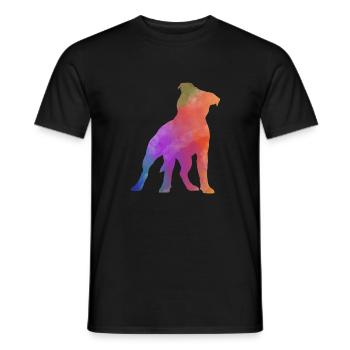 PITBULL AMSTAF farbig - Männer T-Shirt - Schwarz - Vorne - AI Model Male 178 light (178cm)