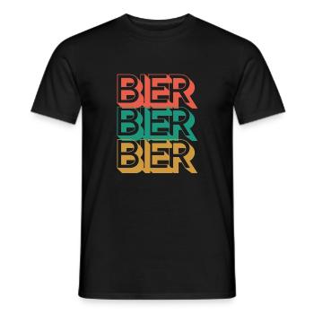 Retro Bier 80s - Männer T-Shirt - Schwarz - Vorne - AI Model Male 178 light (178cm)