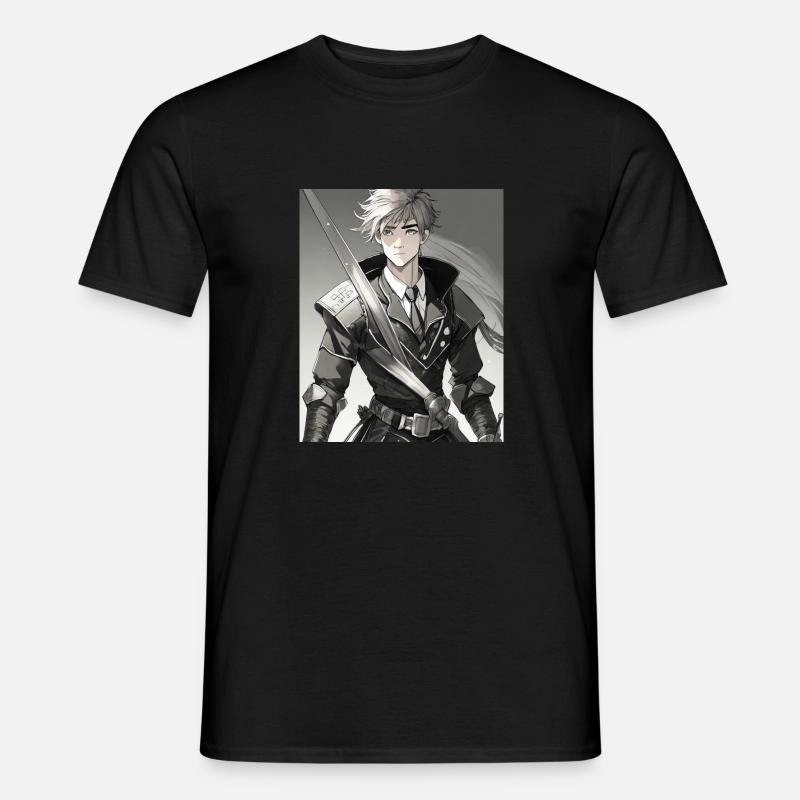 Anime Held Ben - Männer T-Shirt - Schwarz