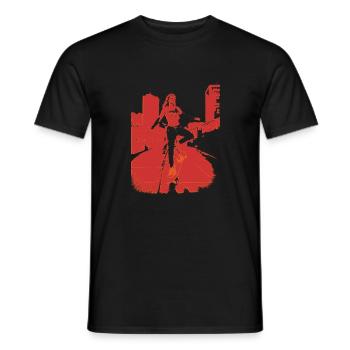 skate.point_flying.red_point.city - Men's T-Shirt - black - Front - AI Model Male 178 light (178cm)